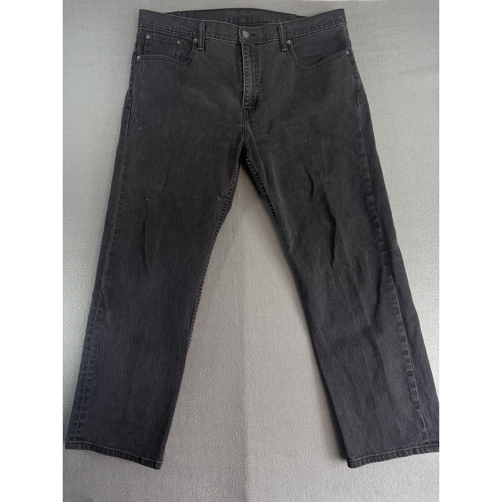 Levi's 569 Jeans Mens 38x32 Charcoal Gray Wash Relaxed Straight Denim Casual